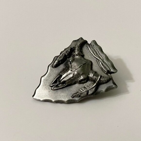 Vintage Bergamot Skull Bull Head Pin - Picture 9 of 9